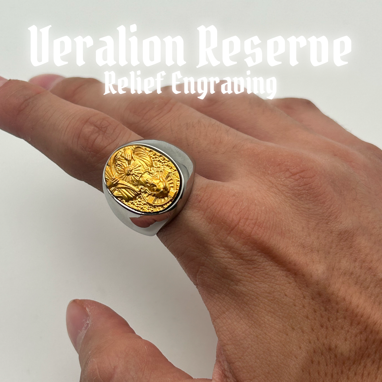 Jesus Relief Engraved Ring 316L Stainless Steel - Sacred Canvas Series
