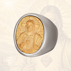Jesus Relief Engraved Ring 316L Stainless Steel - Sacred Canvas Series
